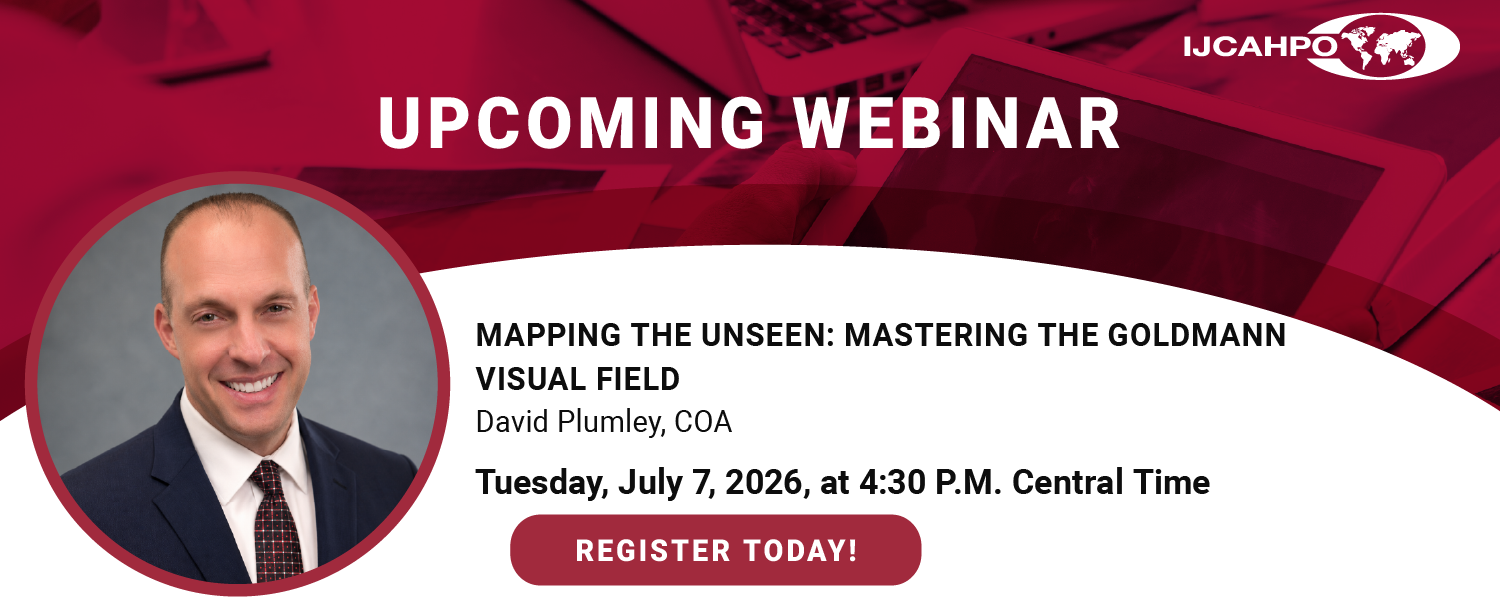 Register for the IJCAHPO May 5, 2026, webinar